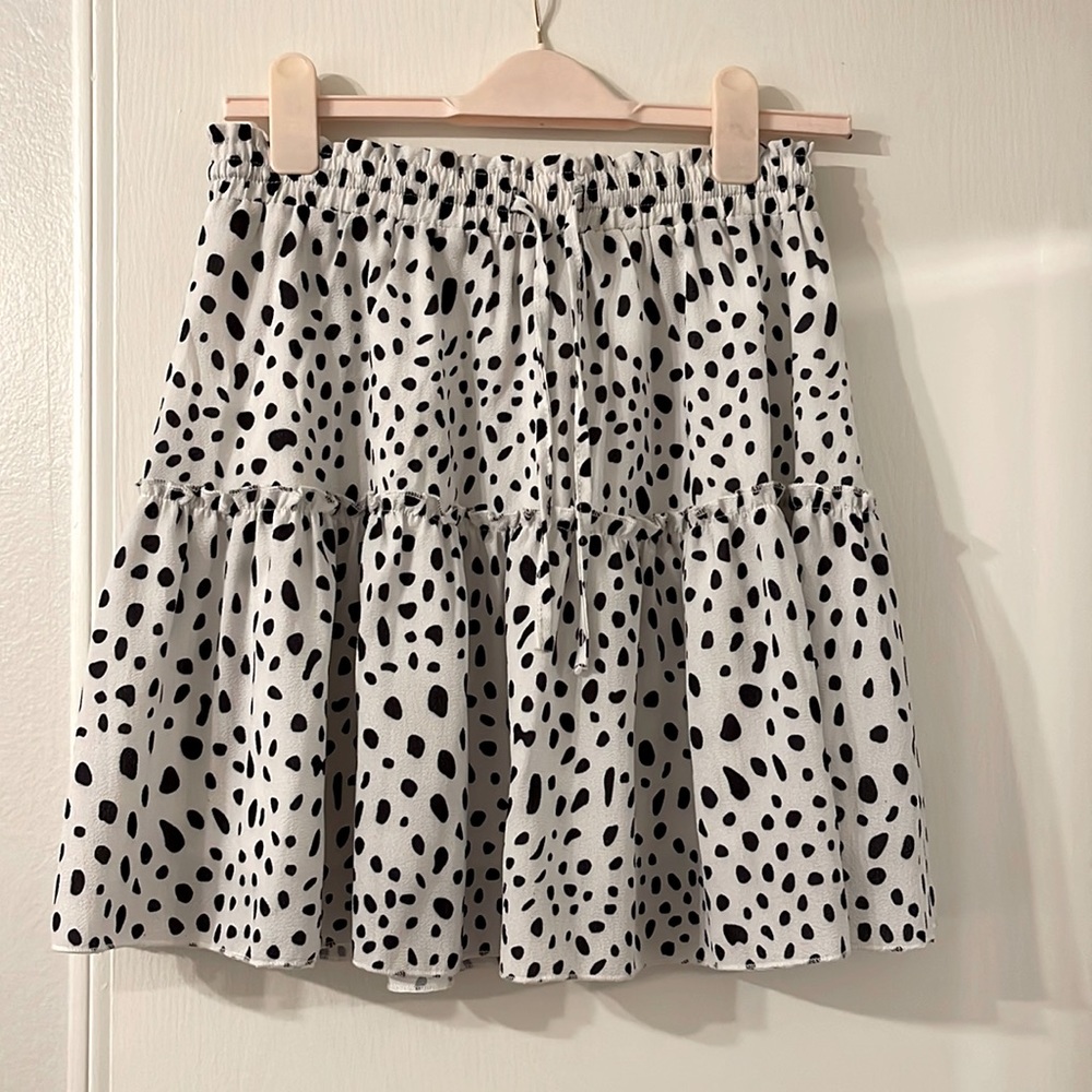White Polka Dot Skirt M